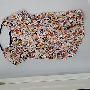 Mustard flower floral blouse